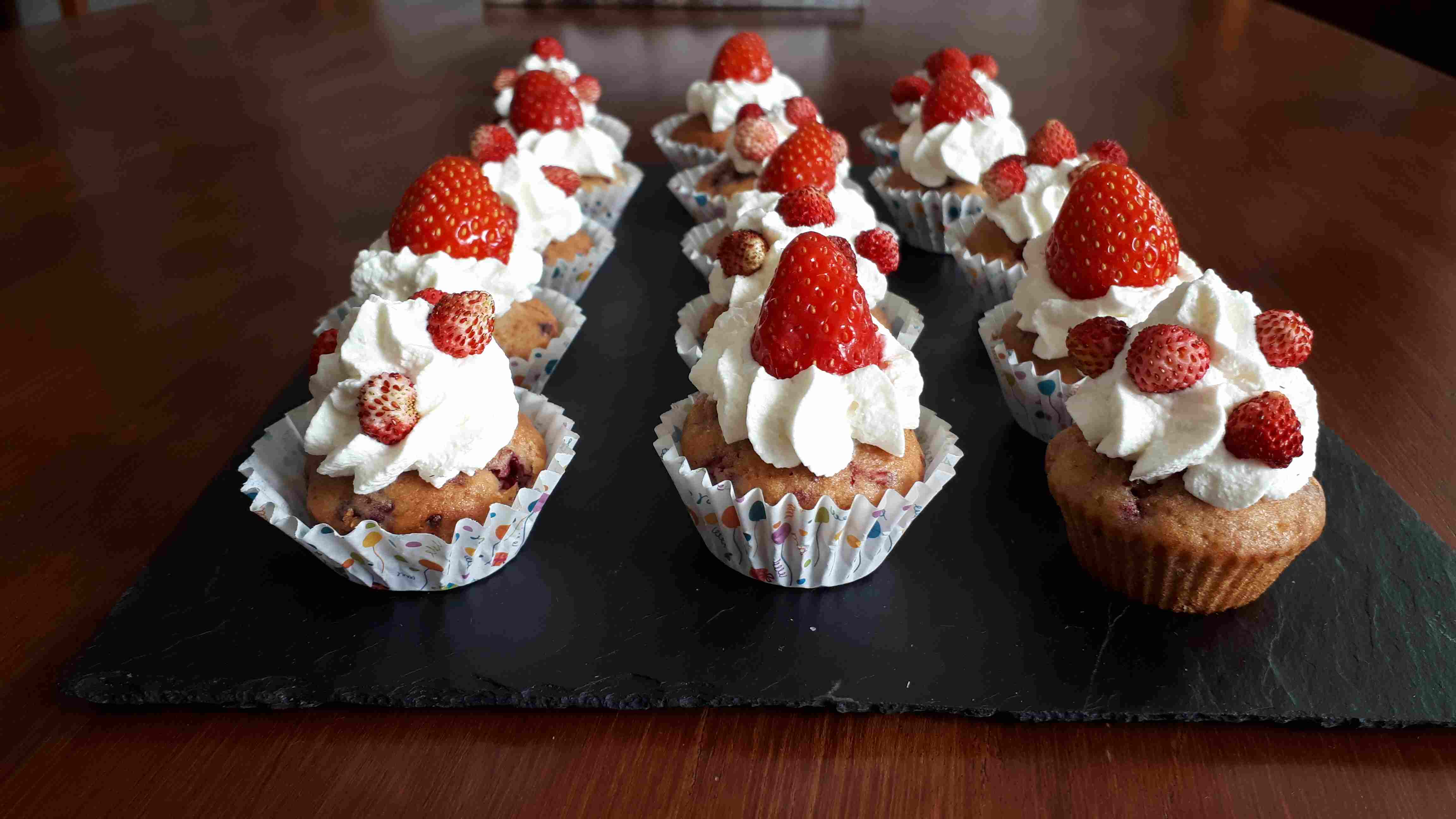 Muffins gourmands fruits rouges