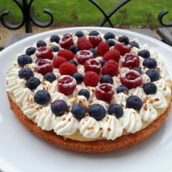 gâteau biscuits roses fruits rouges